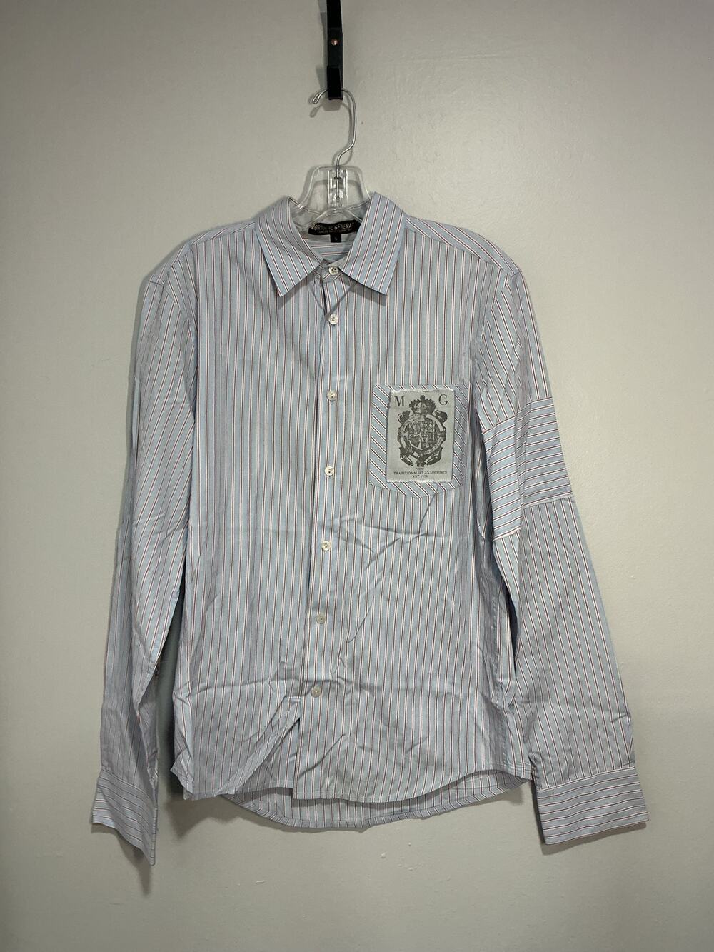 Morphine Generation Mens Button Down Stripped long sleeve Small